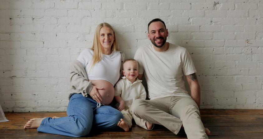 Minneapolis studio family session with natural light at Honey Studio